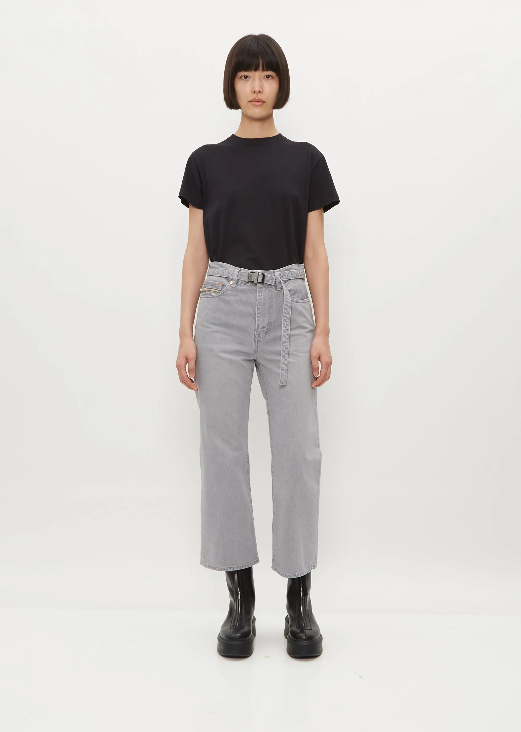 Bootcut Denim Pants — Gray