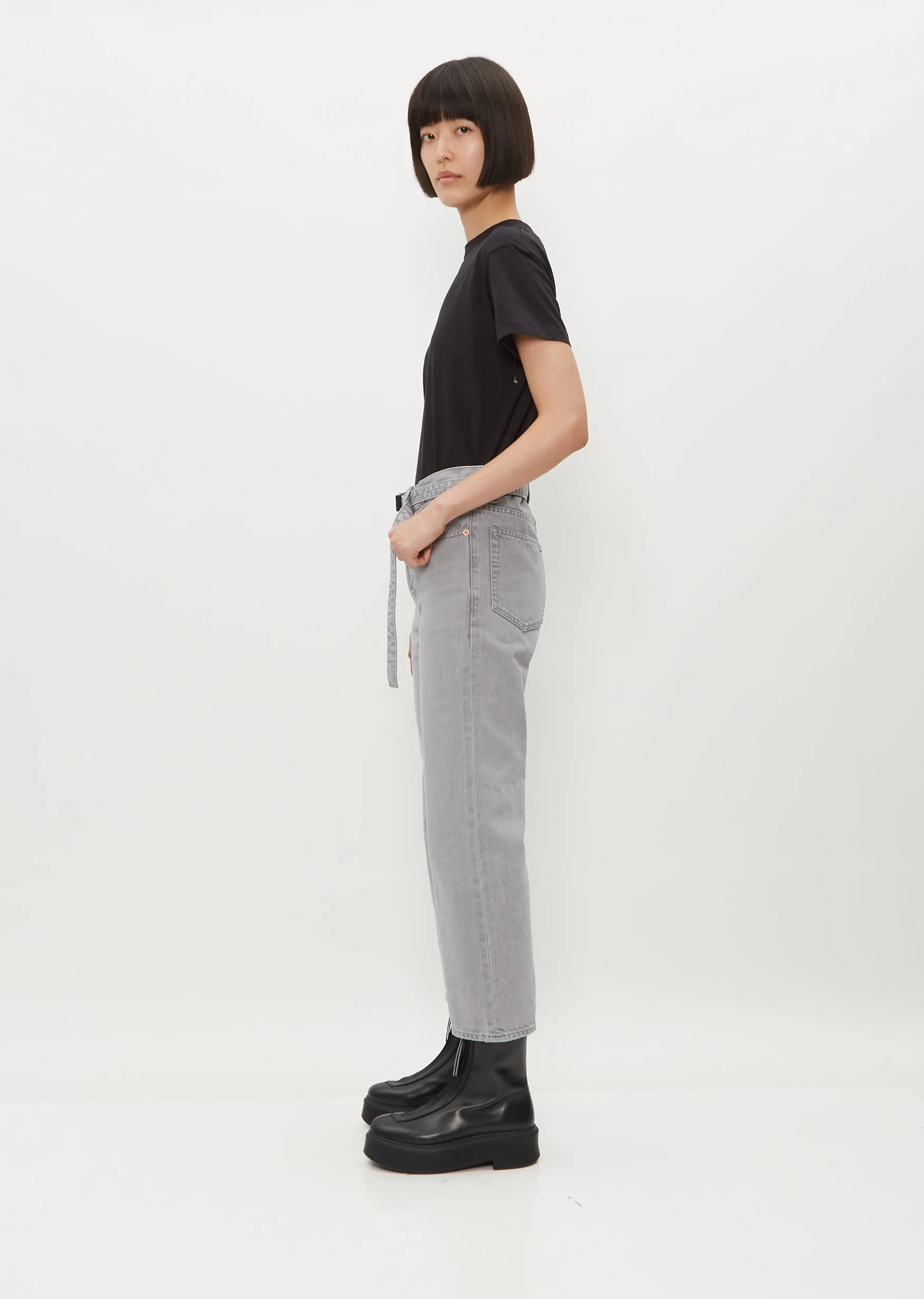Bootcut Denim Pants — Gray