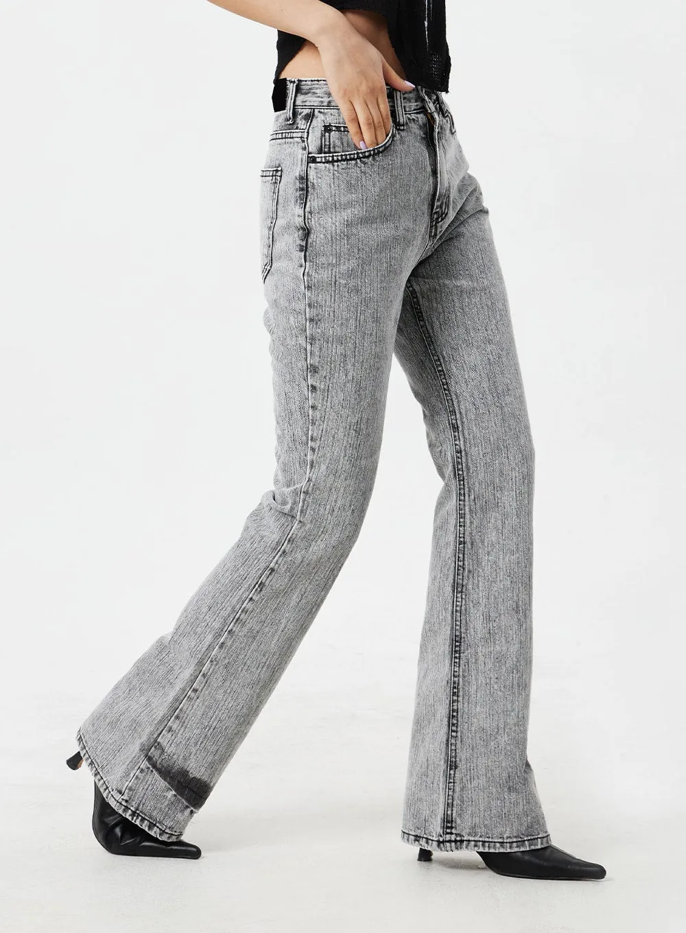 Grey Bootcut Jeans CM324