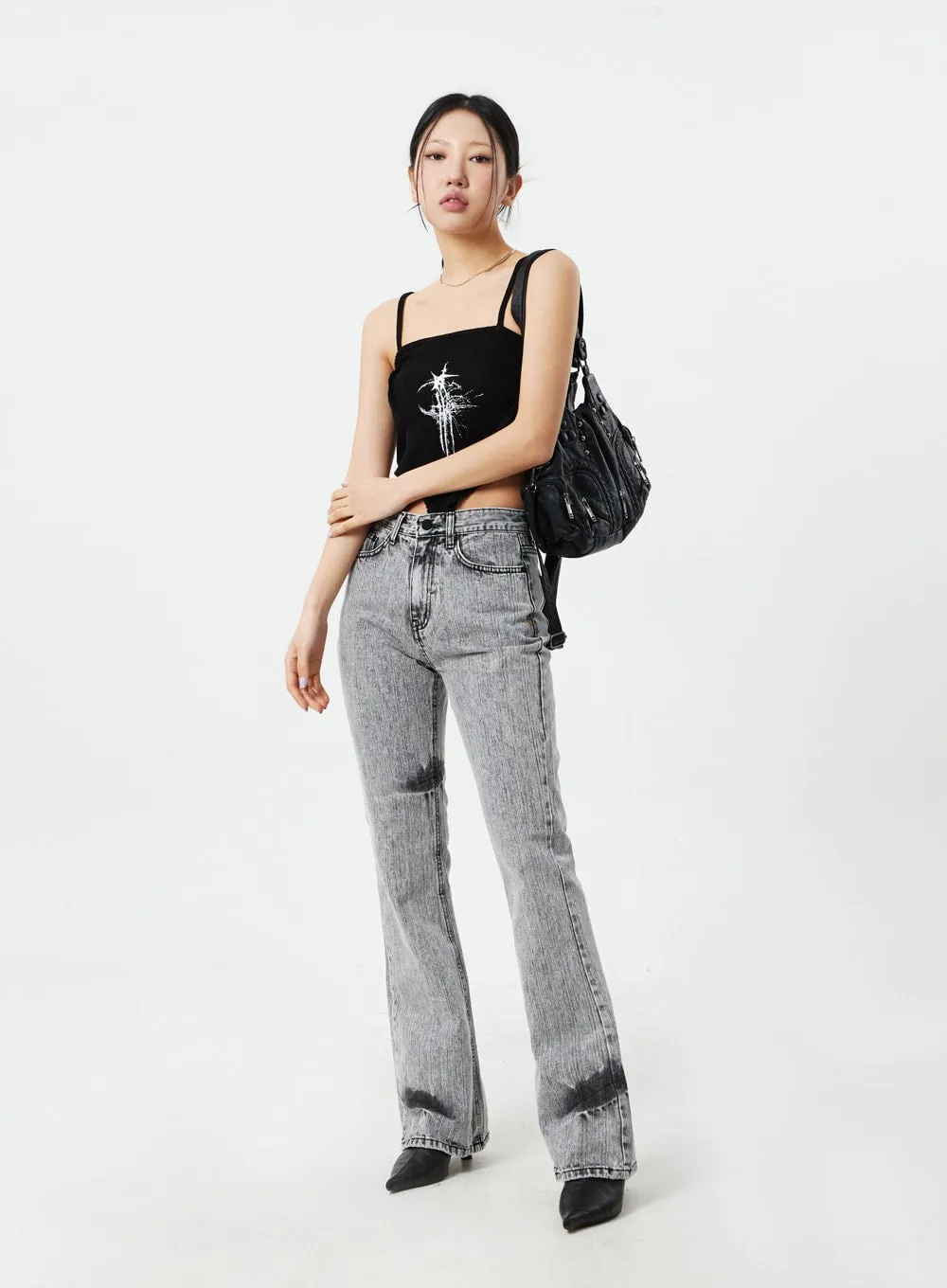 Grey Bootcut Jeans CM324