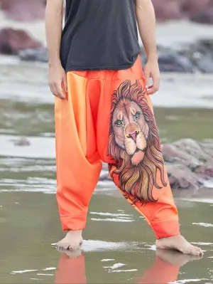 Men's Boho Lion Genie Pants Bohemian Hippy Harem Pants For Dance
