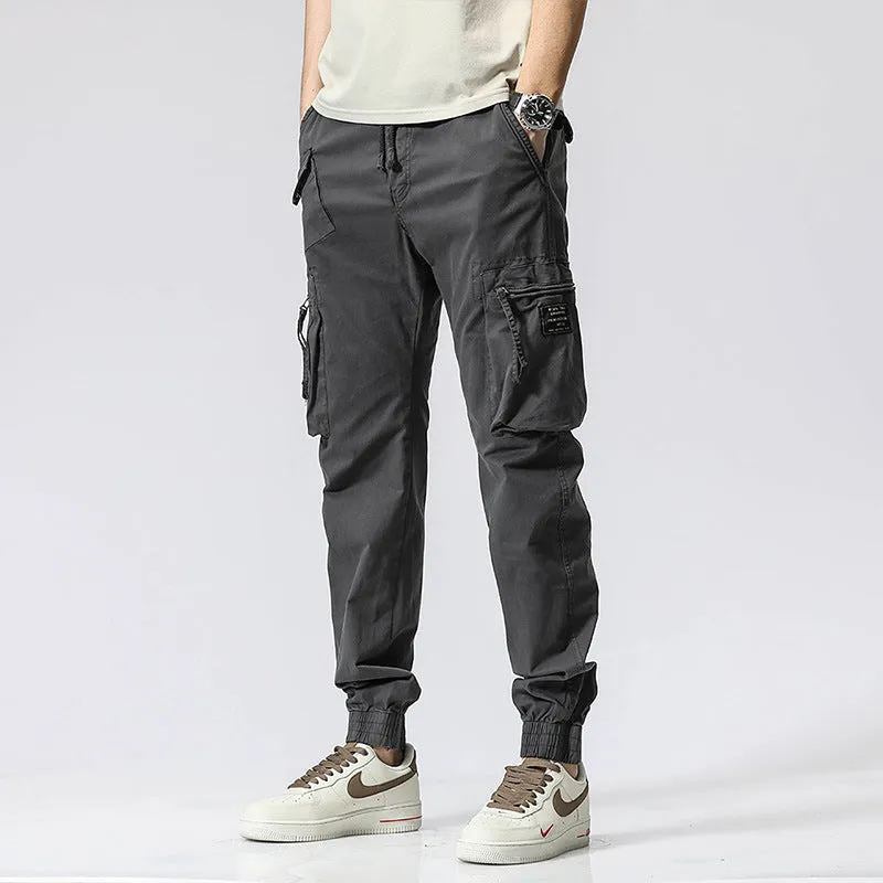 Men's Casual Multi-Pocket Jogger Pants | Elastic Waist Pure Cotton