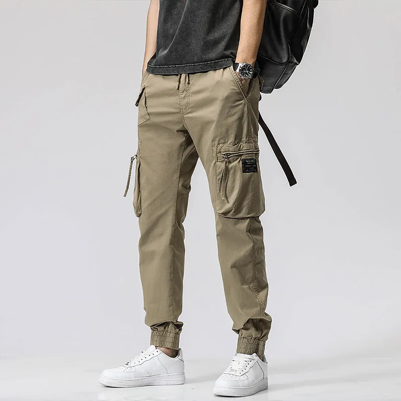 Men's Casual Multi-Pocket Jogger Pants | Elastic Waist Pure Cotton
