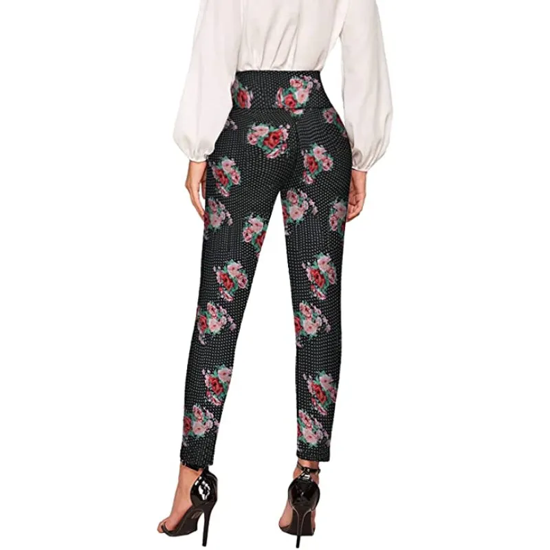 Regular Fit Office Skinny Leggings With Print For Women